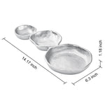 3 Cluster Decorative Bowls Bright Silver Snack Tray Bowl Chip