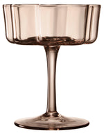 Flower Wave Coupe Cocktail Colored Glasses | Set of 6 | Venus Brown Colors