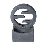26.77'H Gray Circular Polyresin Outdoor Water Fountain with LED Light