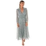 Women's Bright Green Smocked Waist Collared Midi Dress - Size 12