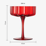 Flower Vintage Wavy Glass Coupes Martini, Champagne & Cocktail Coupes - Set of 2