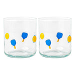 Khen Set of 2 Pickleball Paddle Icon Juice Glass Athletic Sports Cup 14.8oz