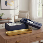 Large Brass Gold Decorative Tray with Handles, 24"
