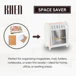 Khen Acrylic Magazine Holder with Gold Trim - 12.40" x 10" x 4.49"