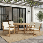 Outdoor Dining Set 5-Piece Patio Table And Chairs Set with Umbrella Hole