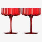 Flower Vintage Wavy Glass Coupes Martini, Champagne & Cocktail Coupes - Set of 2