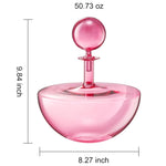 Blush Pink Low Arc Glass Decanter Handblown Captain’s Style Carafe