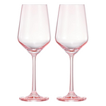 Monet Stemmed Wine Glassware, Pink, Set of 2