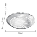 Silver Hammered Decorative Bowl Elegant Aluminum Centerpiece