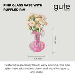 Soft Bloom Hand‑Blown Glass Flower Vase Décor  – 7″ 