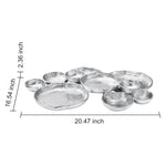Cluster of 10 Round Serving Bowls Silver Clusters Decorative Tray