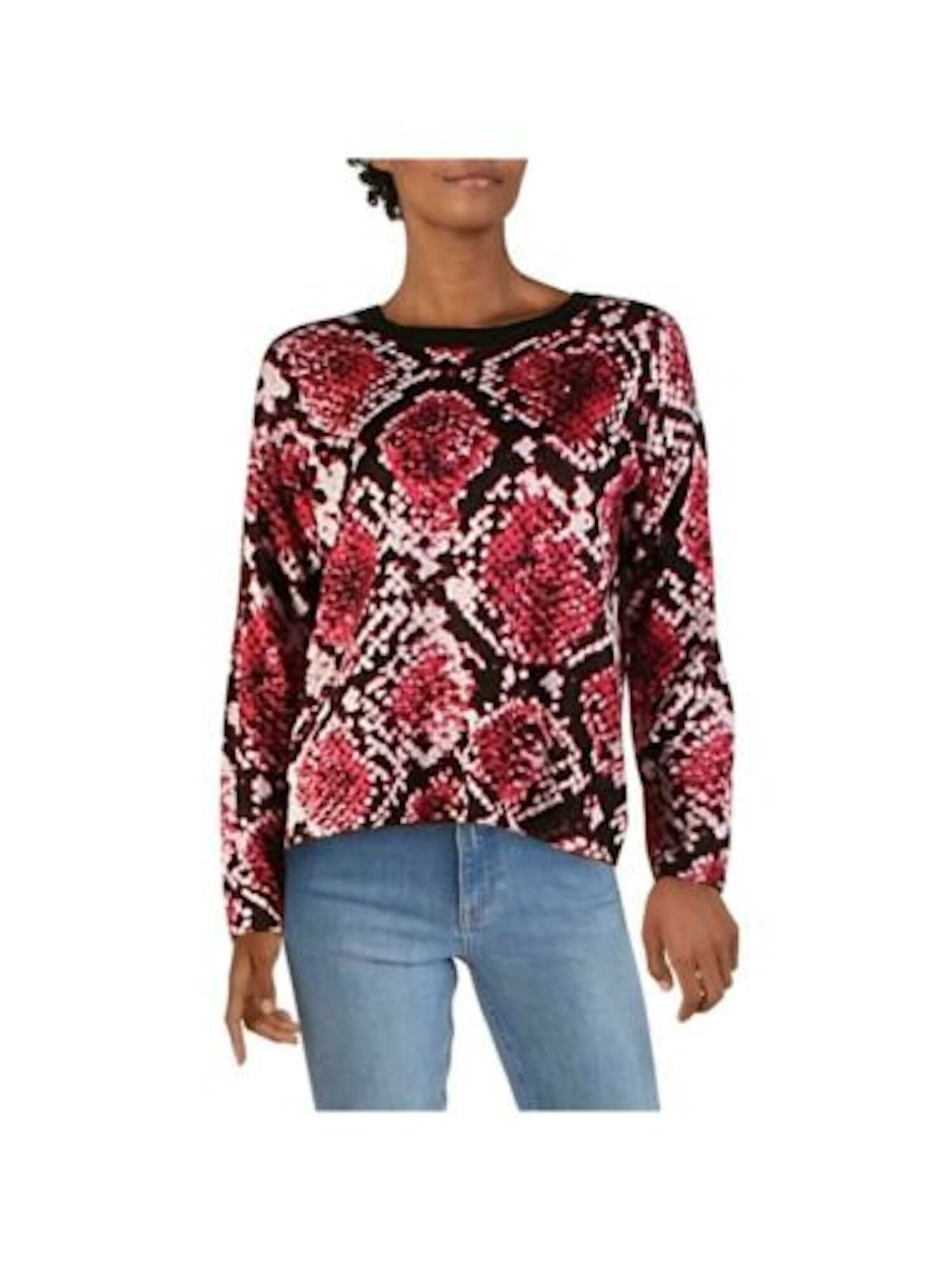 DKNY Colorblock Python-Print Sweater, Multicolored, X-Small