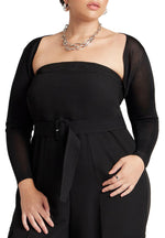ELOQUII Women's Plus Size Fine Knit Bolero - 14/16, Black Onyx