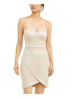 City Studio Womens Beige Sleeveless Sweetheart Neckline Short Tulip Cocktail Dress Size 3