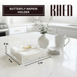 Butterfly Napkin Holder, Single Piece, Clear White Acrylic