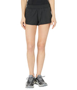 adidas Women's Pacer 3 Stripes Woven Heather Shorts - Black, Large