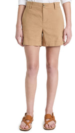 Vince Women's Casual Linen Shorts, Almond, Tan, 8