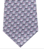 Michael Kors Mens Gray Geometric Silk Classic Neck Tie