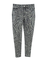 Tinseltown Juniors' Zebra-Print Skinny Jeans Gray Size 7