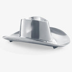 Cowboy Hat Chip and Dip Serving Bowl Silver Brass Snack