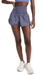 Free People Women's Casual High-Rise Shorts - Deep Sea