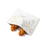 Leaf Embroidered Challah Pouch Cover White Insulated Bag