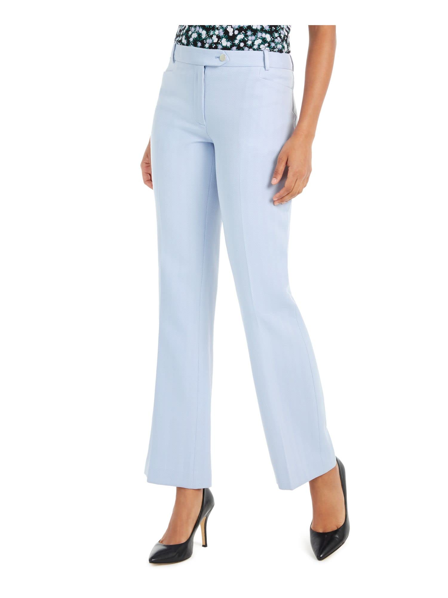 Calvin Klein Womens Printed Modern Fit Wide Leg Pants Blue 14