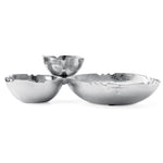 3 Cluster Decorative Bowls Bright Silver Snack Tray Bowl Chip