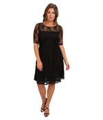 Kiyonna Women's Plus Size Luna Lace Dress, Black Noir 4X