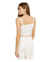 Danielle Bernstein Womens Sweetheart Sleeveless Crop Top White 12