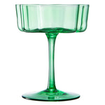 Flower Wave Coupe Cocktail Colored Glasses | Set of 2 | Jade