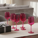 Khen Acrylic Lucia Stemmed Goblets -  Set of 6 |14oz | Coral