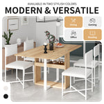 TOPMAX Modern Compact 63-inch 5-Piece Extendable Dining Table Set