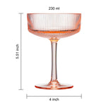 Madrid Acrylic Champagne Coupe Cocktail Glassware, Set of 6