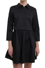 English Factory Women's Shirt Mini Dress, Black, M