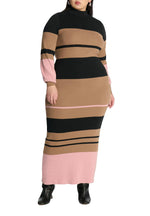 ELOQUII Women's Plus Size Striped Mock Neck Sweater Dress - 22/24, Napoleon Stripe