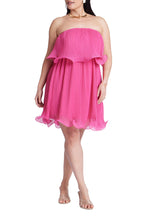 ELOQUII Women's Plus Size Ruffle Hem Mini Dress - 26, Very Berry