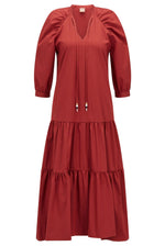 BOSS Womens/Ladies Depera Tiered Maxi Dress (2 US) (Red)