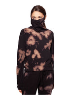 Bam Womens Tie-Dye Cloud Print Pullover Top Black S