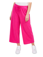 Riley & Rae Womens Patrice Cropped Knit Wide Leg Pants Pink L