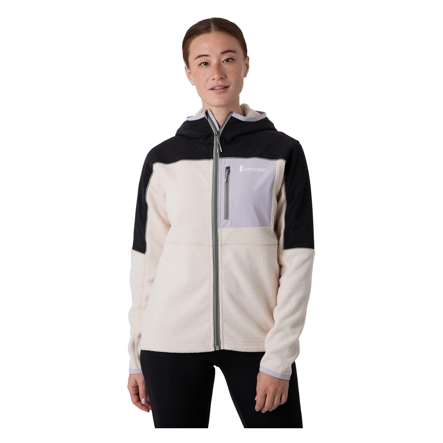 Women's Cotopaxi Abrazo Hooded Full-Zip Fleece Jacket - Black/Cream