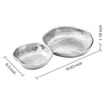 2 Cluster Decorative Bowls Bright Silver Snack Tray Bowl Chip