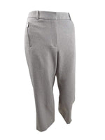 Calvin Klein Women's Zipper-Pocket Cropped Twill Pants Gray Size 4