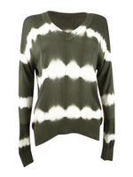 CRAVE FAME Juniors' Tie-Dyed Pullover Sweater Green Size Medium