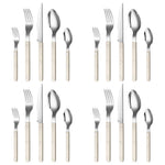 Khen Cream Cutlery Set of 20 –18/8 Stainless Steel Flatware