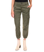 Sanctuary Rebel Pants for Women - Cotton-Blend Construction - Elasticized Fitted Ankle Cuffs - Side Pockets Hiker Green 31 27