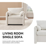 Modern Accent Chair Single Seater Ivory White