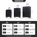 GigaTech 9-Piece Black Luggage Set With TSA Lock