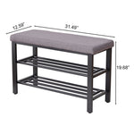 Shoe Bench With Cushion, Storage Seat For Entryway