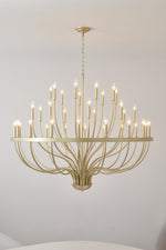 36-Light Gold Industrial Iron Candle Chandelier